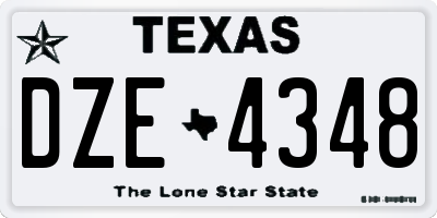 TX license plate DZE4348