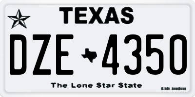 TX license plate DZE4350