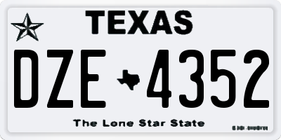 TX license plate DZE4352