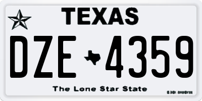 TX license plate DZE4359