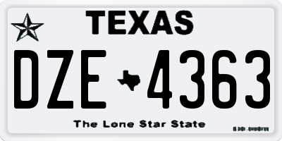 TX license plate DZE4363