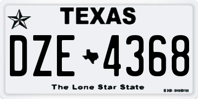 TX license plate DZE4368