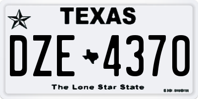 TX license plate DZE4370