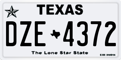TX license plate DZE4372