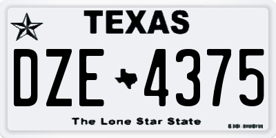 TX license plate DZE4375