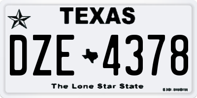 TX license plate DZE4378