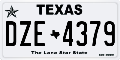 TX license plate DZE4379