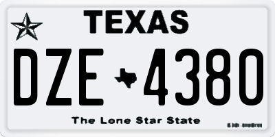 TX license plate DZE4380