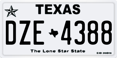 TX license plate DZE4388
