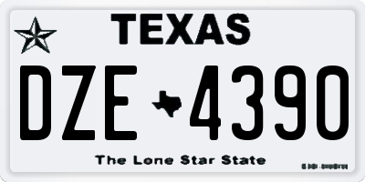 TX license plate DZE4390