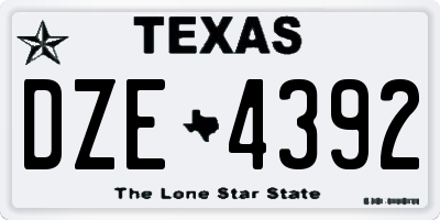 TX license plate DZE4392