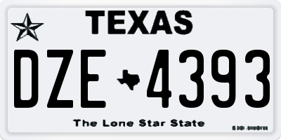 TX license plate DZE4393