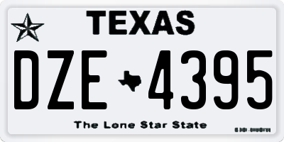 TX license plate DZE4395