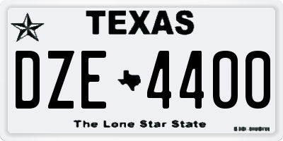 TX license plate DZE4400