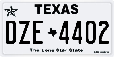TX license plate DZE4402