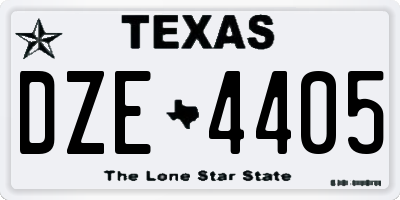 TX license plate DZE4405