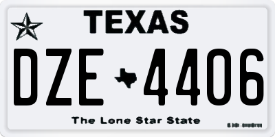 TX license plate DZE4406