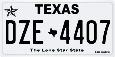 TX license plate DZE4407