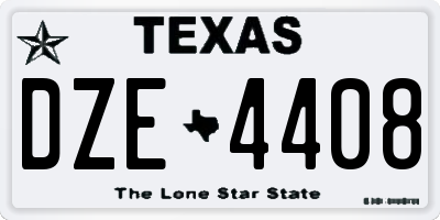 TX license plate DZE4408