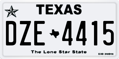 TX license plate DZE4415