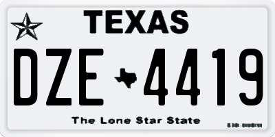 TX license plate DZE4419