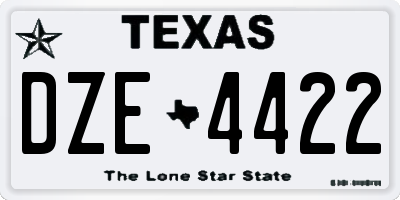 TX license plate DZE4422