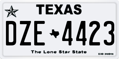TX license plate DZE4423