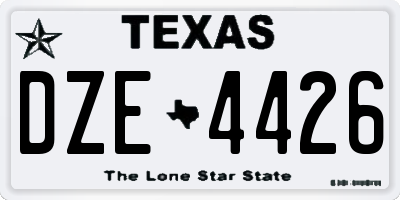 TX license plate DZE4426