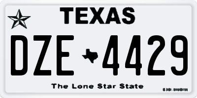TX license plate DZE4429