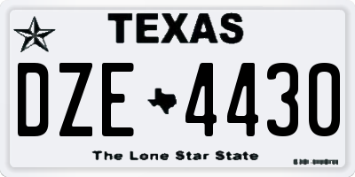 TX license plate DZE4430