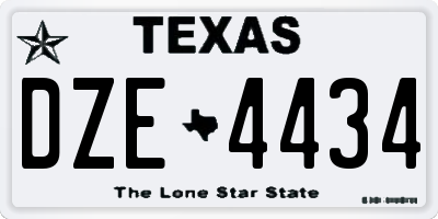 TX license plate DZE4434