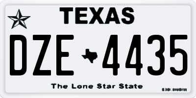 TX license plate DZE4435