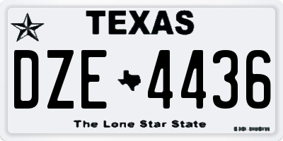TX license plate DZE4436