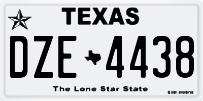 TX license plate DZE4438