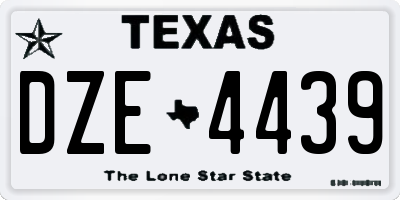 TX license plate DZE4439