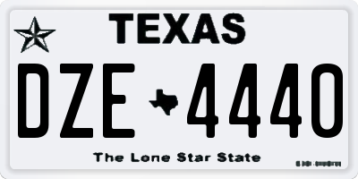 TX license plate DZE4440