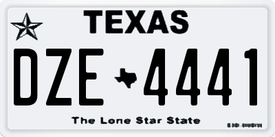 TX license plate DZE4441