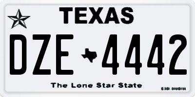 TX license plate DZE4442