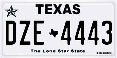 TX license plate DZE4443