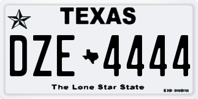 TX license plate DZE4444