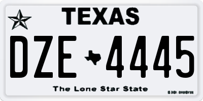 TX license plate DZE4445