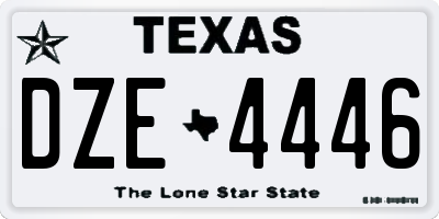 TX license plate DZE4446