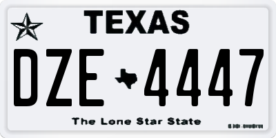TX license plate DZE4447