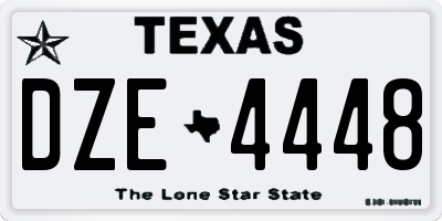 TX license plate DZE4448
