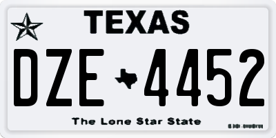 TX license plate DZE4452