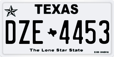 TX license plate DZE4453