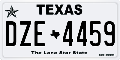 TX license plate DZE4459