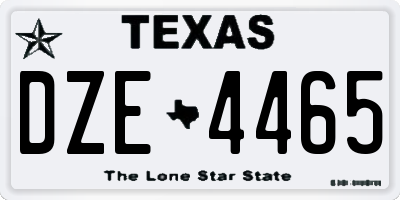 TX license plate DZE4465