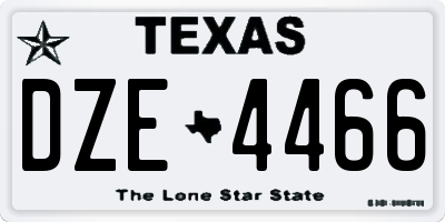 TX license plate DZE4466