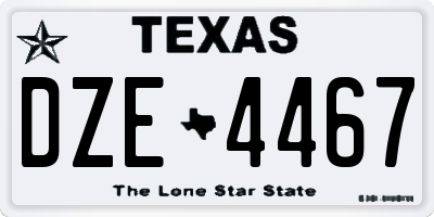 TX license plate DZE4467